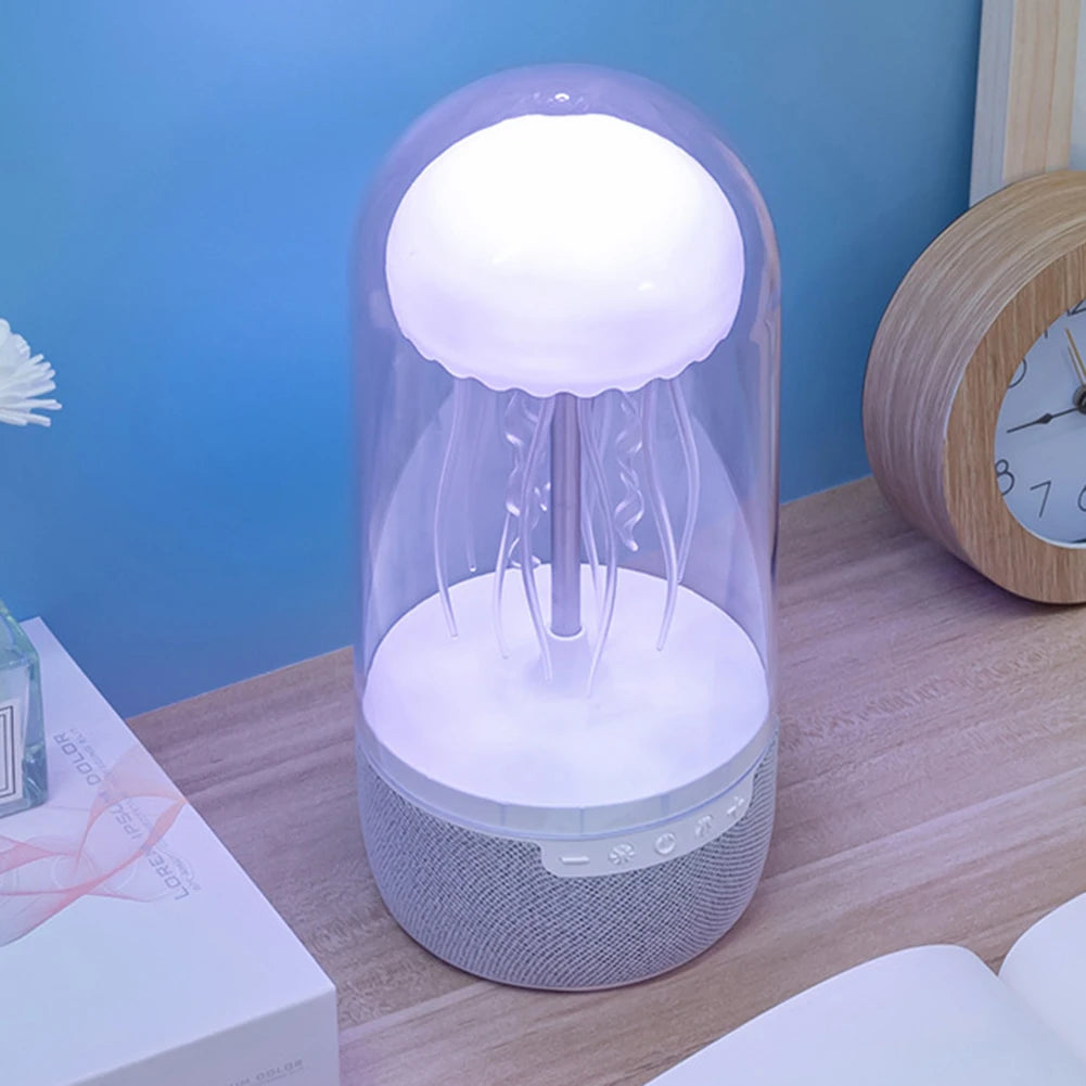 Creative Colorful Jellyfish Lamp with Bluetooth-Compatible Speaker Hifi Stereo Floating Jellyfish Speaker 1800Mah Color Changing