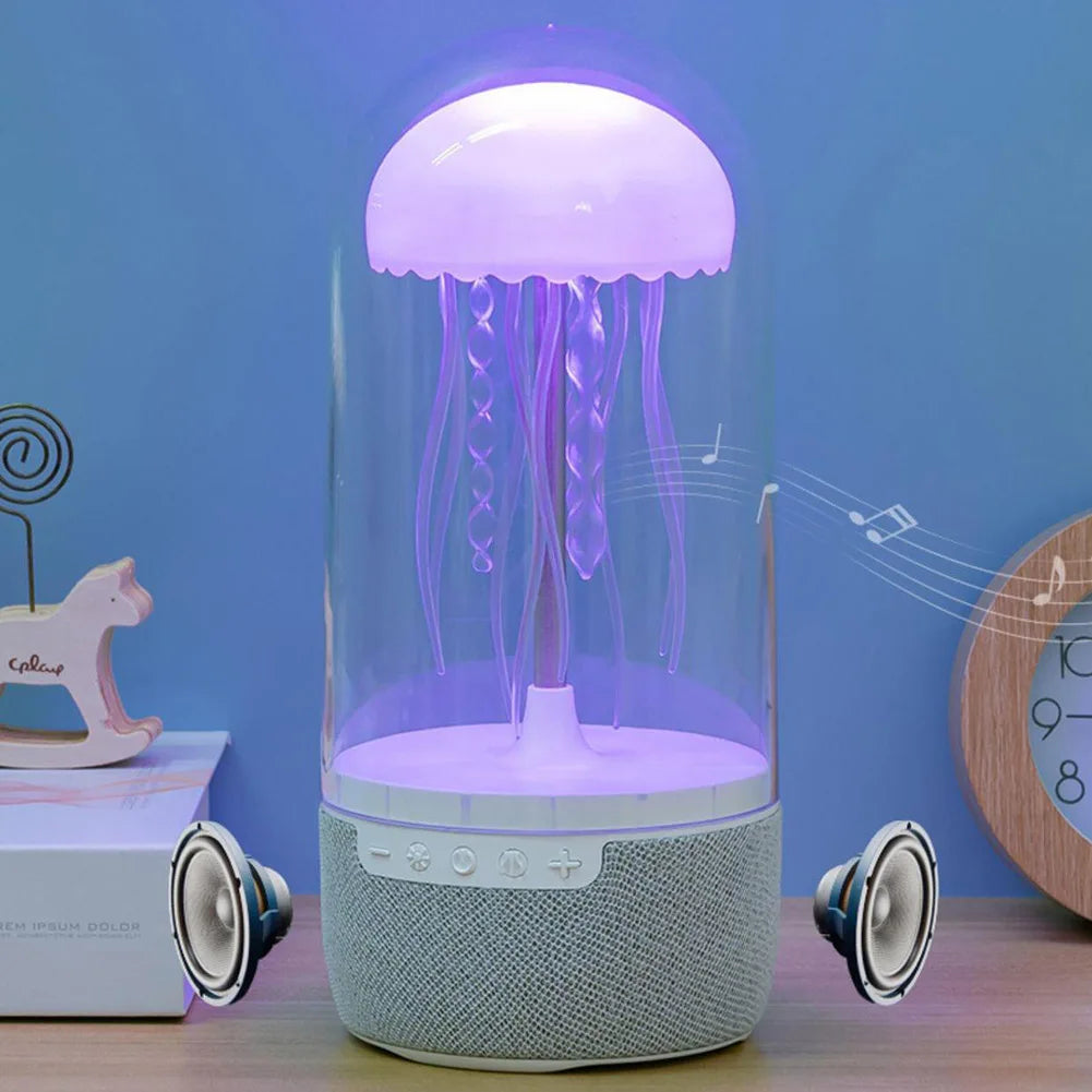 Creative Colorful Jellyfish Lamp with Bluetooth-Compatible Speaker Hifi Stereo Floating Jellyfish Speaker 1800Mah Color Changing