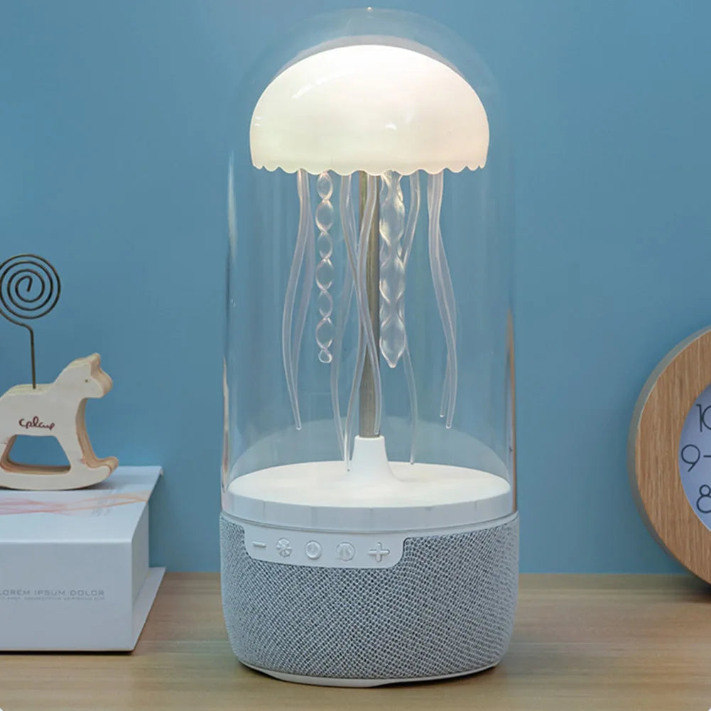 Creative Colorful Jellyfish Lamp with Bluetooth-Compatible Speaker Hifi Stereo Floating Jellyfish Speaker 1800Mah Color Changing