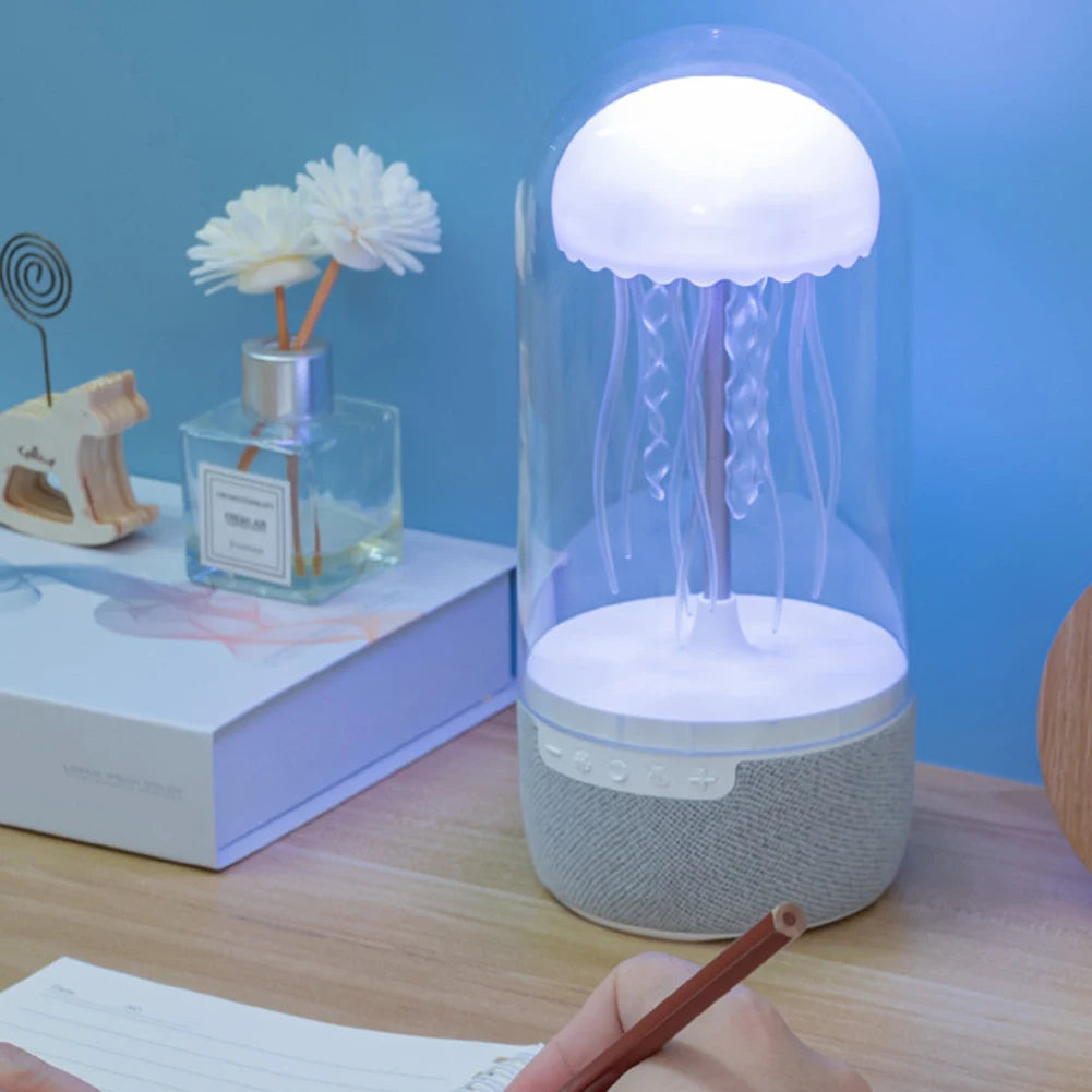 Creative Colorful Jellyfish Lamp with Bluetooth-Compatible Speaker Hifi Stereo Floating Jellyfish Speaker 1800Mah Color Changing